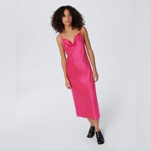 Zara satin Elegant Pink Slip Dress